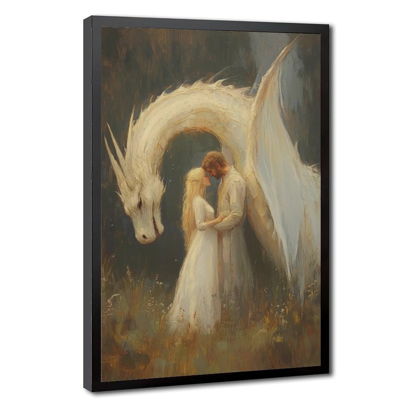 Bareronor Dragon Fantasy Canvas Poster for Dorm Room Decor Gift