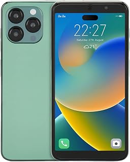 Telefone Móvel de Tela Grande, WIFi GPS UK Plug 100-240V 4GB RAM 64GB ROM Smartphone Frontal 6.1in Câmera Traseira 8MP Traseira 16MP para Trabalho (Verde)