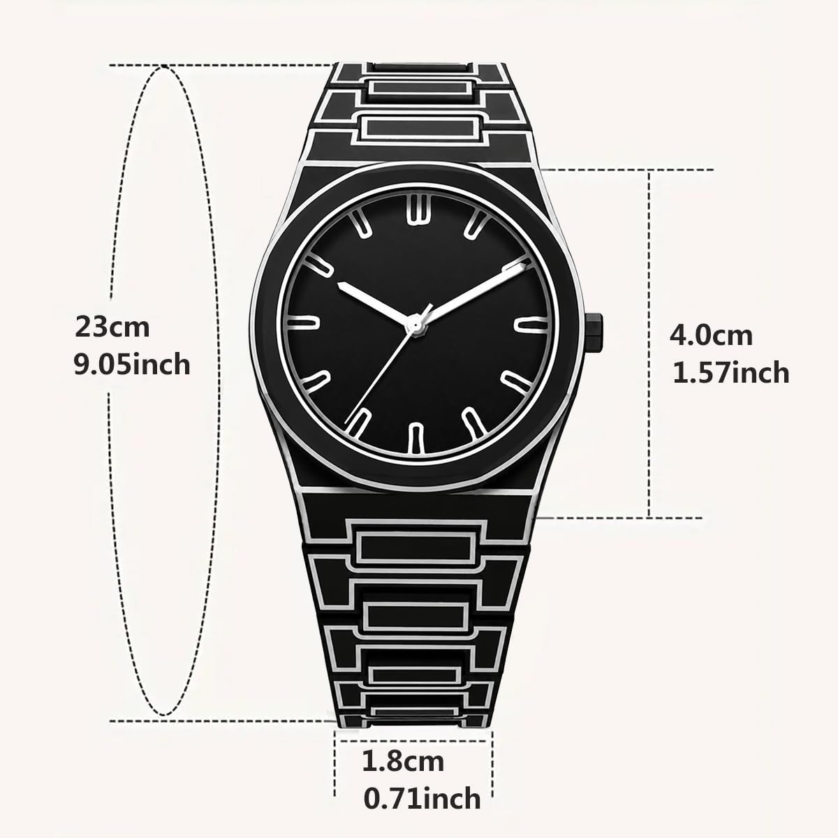 Gosasa Montre à quartz unisexe pour homme et femme - Style dessin animé - Étanche - Minimaliste - Noir et blanc