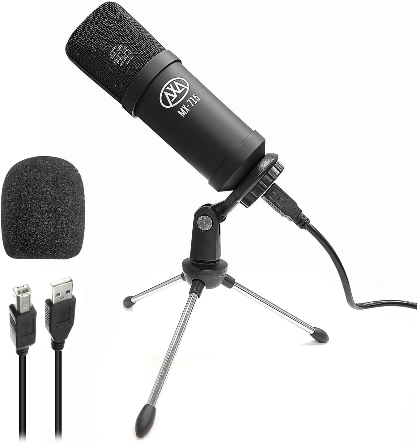 AxcessAbles MX-715 USB Podcasting and Studio Condenser Microphone
