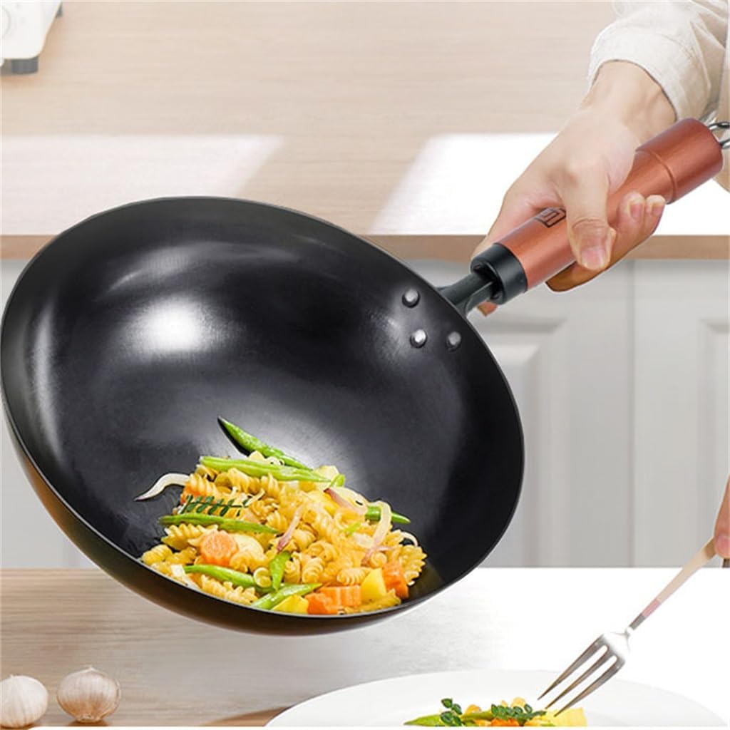 GHETBO 錆びない家庭用フライパン軽量無塗装高純度鉄鍋昔ながらのノンスティックパン Amazon｜[MNGFUBV]中華鍋 鉄手作り鉄鍋 焦げ 付かない コーティングなし純鉄ノンスティックフライパン フライパン 鉄鍋 26cm ih対応 焦げ付かない コーティングされていない鉄フライパン ...