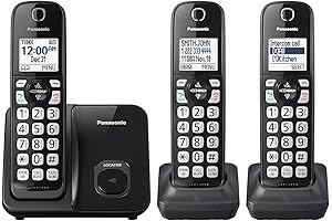 3-Handset Cordless Phone System with Call Blocking, Bilingual Caller ID and High-Contrast Display - KX-TGD613B