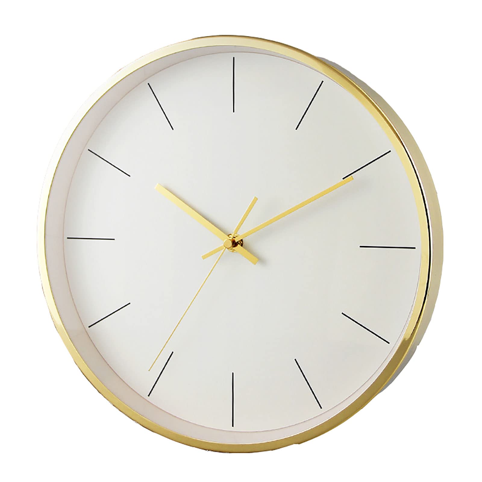 Horloge murale nordique en métal électroplaté silencieuse et lumineuse pour salon chic