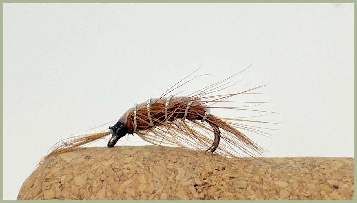 Barbless Brown Shrimp Fly. Trout Flies Choose size and quantity, part of trouts natural diet (12, Mixed)