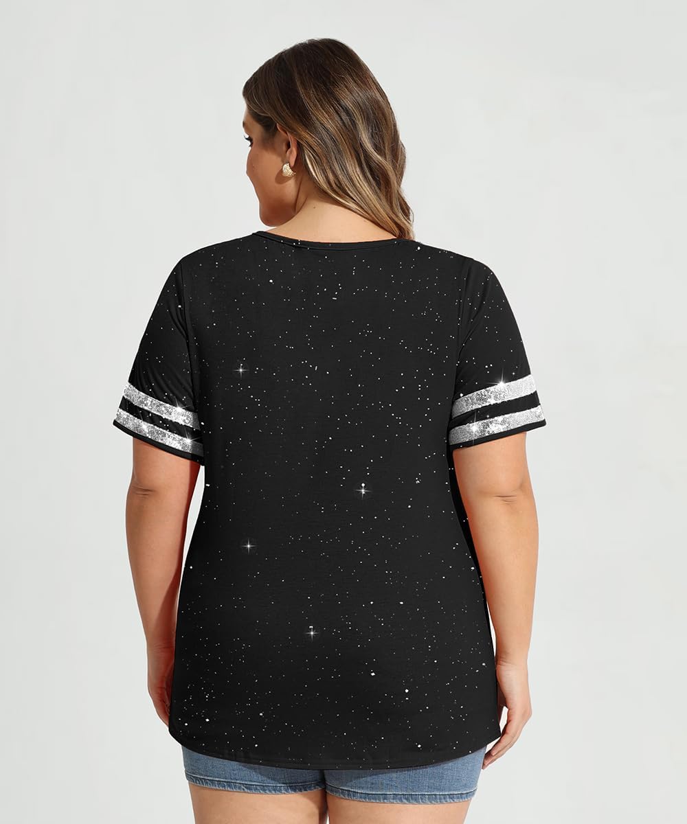 RITERA Plus Size Tops for Women Short Sleeve T Shirt Casual Summer V Neck Tunics Tees XL-6XL - Image 3