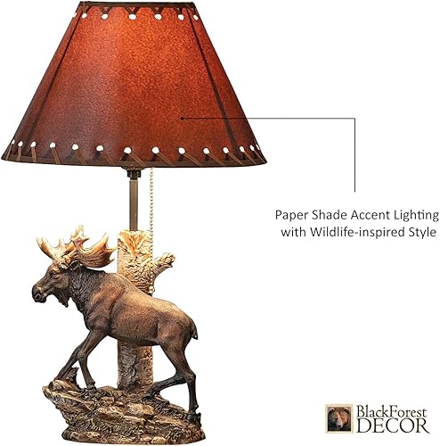 Vista 122 de BLACK FOREST DECOR Antler Lodge Uplight Lámpara - Lámpara rústica de Lodge con globo de vidrio sembrado