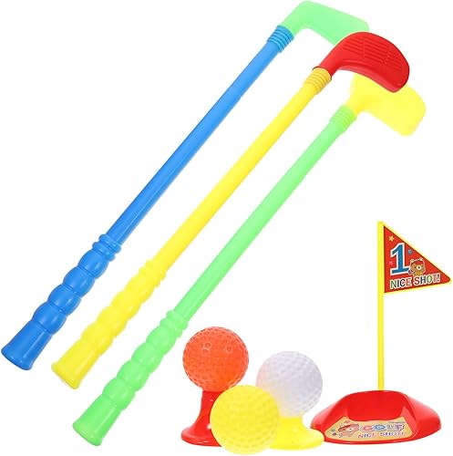 Los palos de golf educativos plásticos fijan la herramienta de juego de deportes al aire libre interior al aire libre (color al azar)