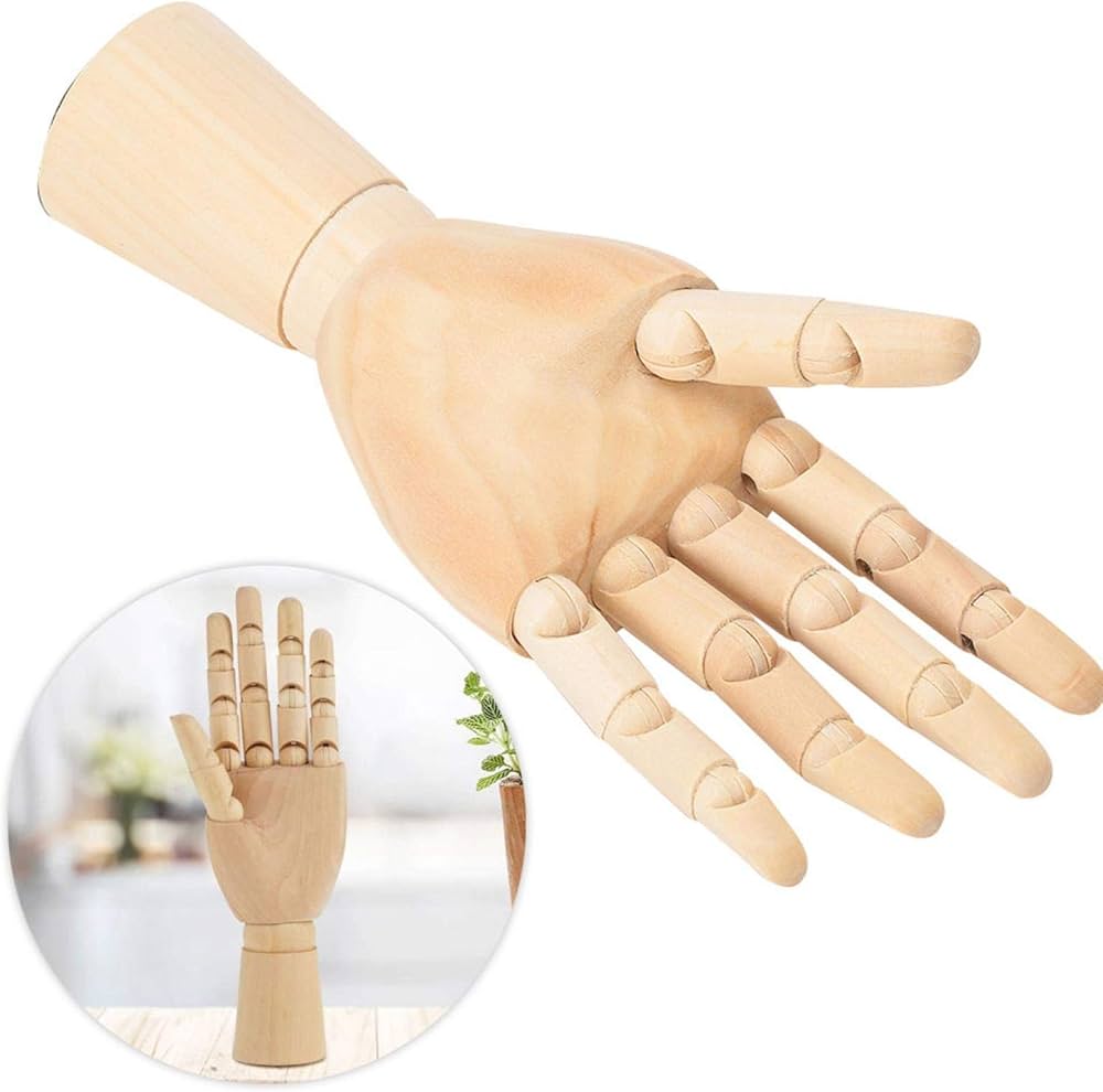 Shipenophy Figure De Main D'artistes Main En Bois Massif Figurine De Main Droite D'Homme