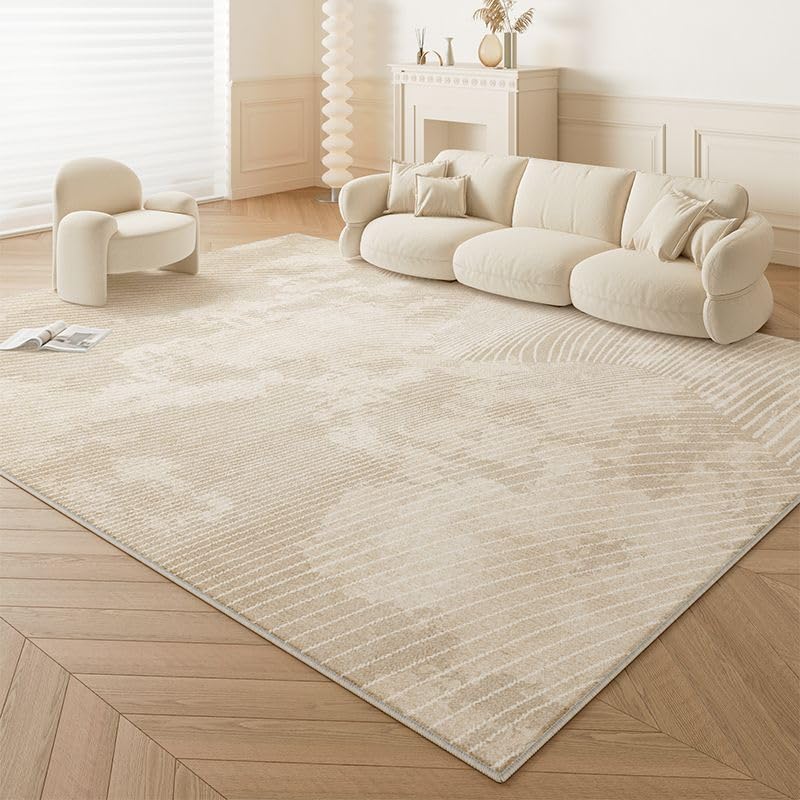 Tappeto Salotto Grandi 160 x 230 cm Tappeto Corridoio Antiscivolo Morbido Pelo Corto Tappeti per cucina Pranzo Soggiorno Camera da Letto Inchiostro astratto moderno beige giallo