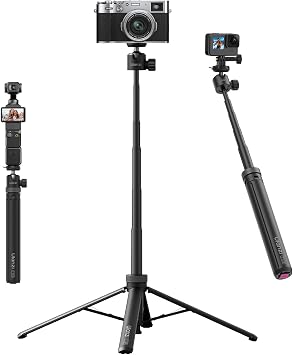 ULANZI Upgrade TT24 59" Selfie Stick Tripod Stand w Auto-Open 4-Leg