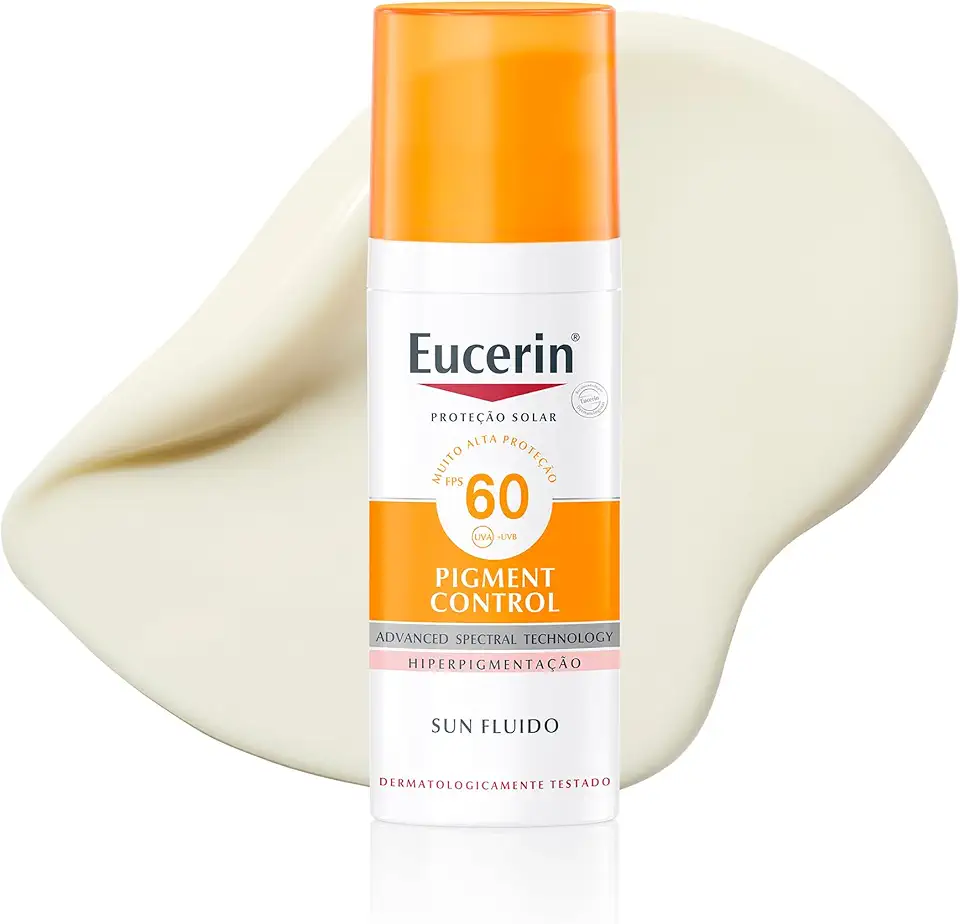 EUCERIN Protetor Solar Facial Antimanchas FPS 60 50ml, Pigment Control, Clareador, Proteção UVA, UVB e Luz Visível, Thiamidol