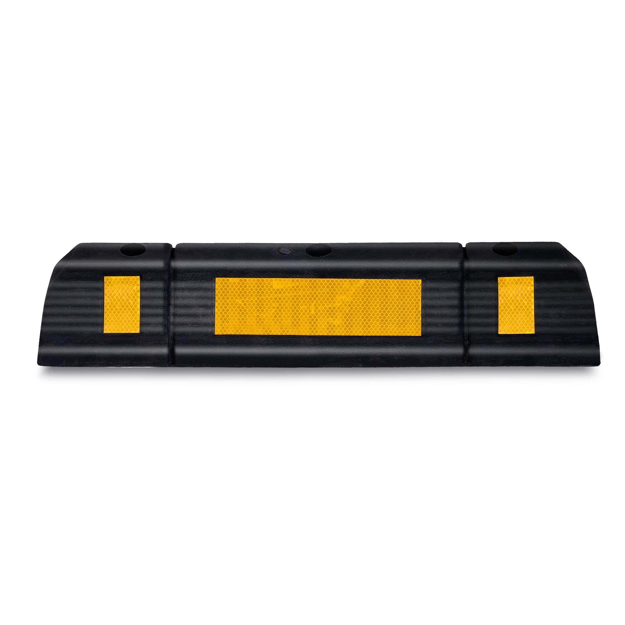 ABS INDUSTRY Heavy Duty Rubber Car Parking Wheel Stopper Stops the Tires For Safety Professional Grade Parking with Yellow Reflective Tape for Car, Truck, Trailer &RV(Pack of 1)-image-42