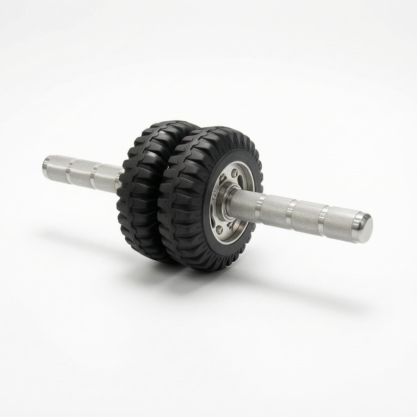 Ruota Addominali Fitness Rullo Addominale Roller Palestra Attrezzo Core Resistenza Acciaio 304 Presa Sicura Antiscivolo Rotolamento Morbido Adatta a, 150mm, Doppia Ruota