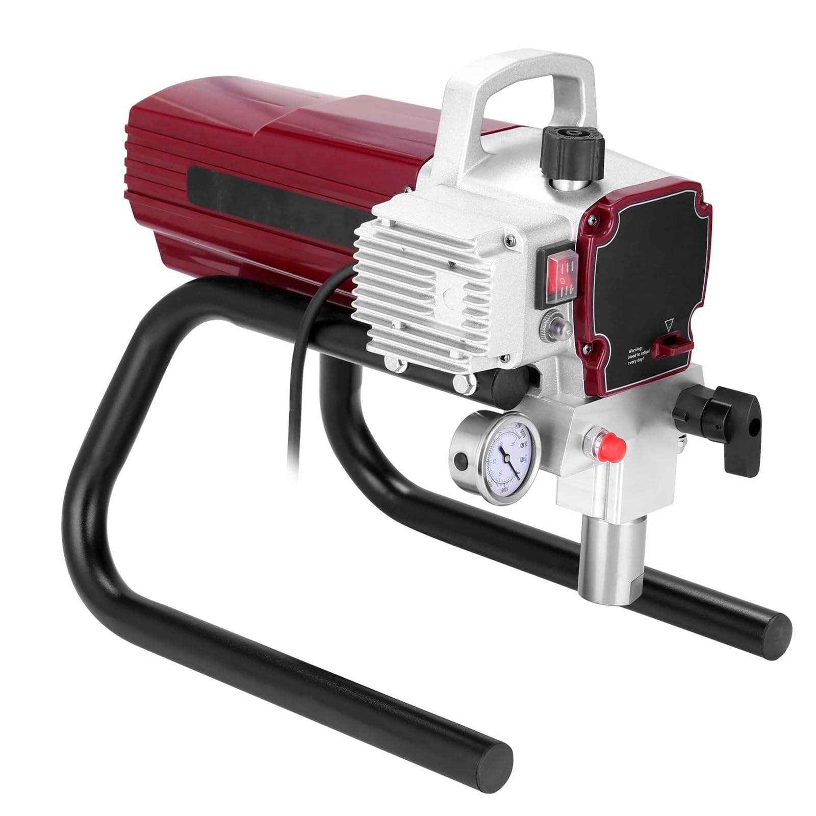 Pistola de pintura eléctrica profesional sin aire de alta presión de 1800 W con alimentación interna.