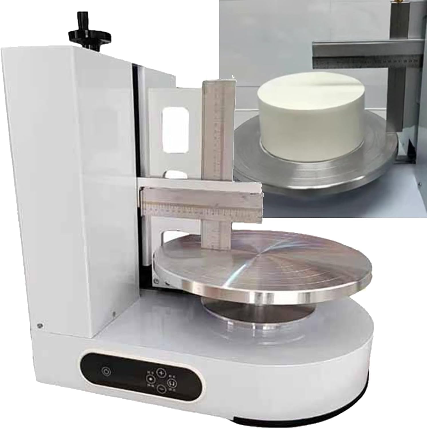 Lisciatorta semiautomatica con Regolazione dellaltezza, Piatto Girevole a velocità variabile, Rotazione Reversibile per la Decorazione
