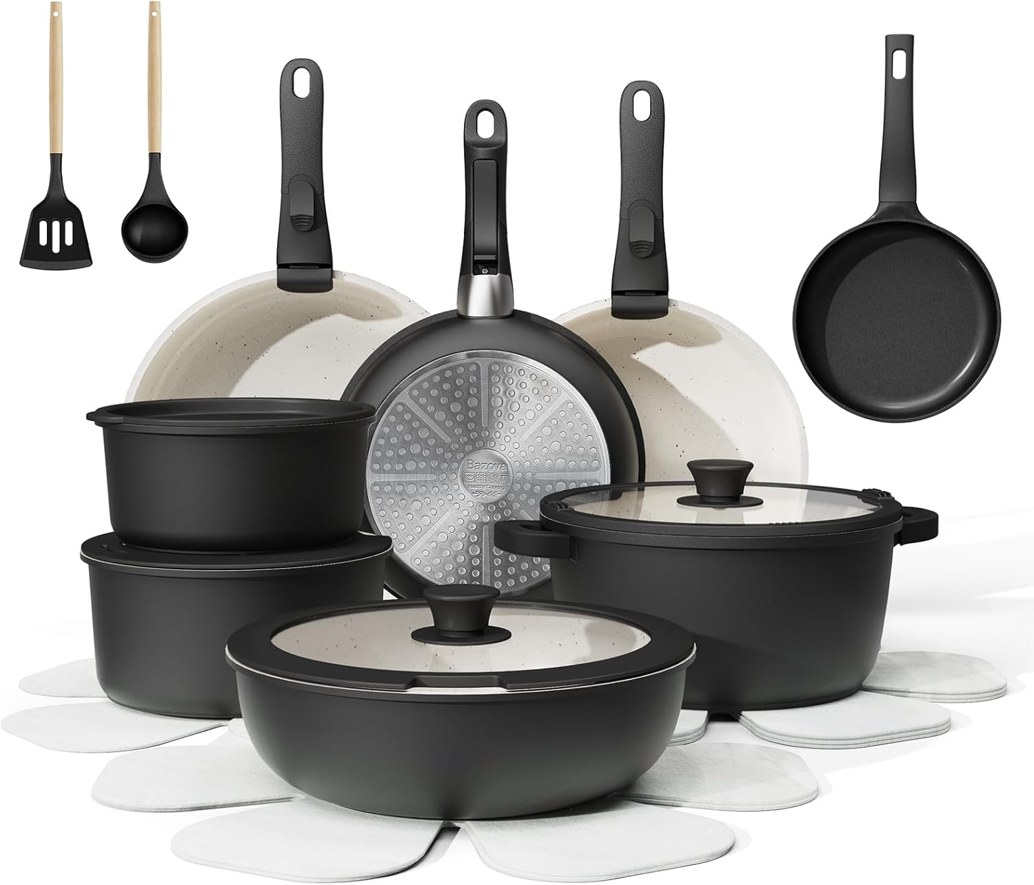 23-Piece Non-Stick Ceramic Cookware Set with Removable Handles 23-Piece Non-Stick Ceramic Cookware Set with Removable Handles