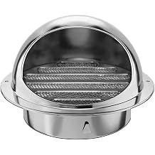 LIGUOYI Stainless Steel Soffit Vents 3inch to 11.8inch Round Ducting Ventilation Outlet Cover Wall Air Vent Ventilation Grille Cover with Screen Mesh, Preventheadwind Rainproof Vent Cap