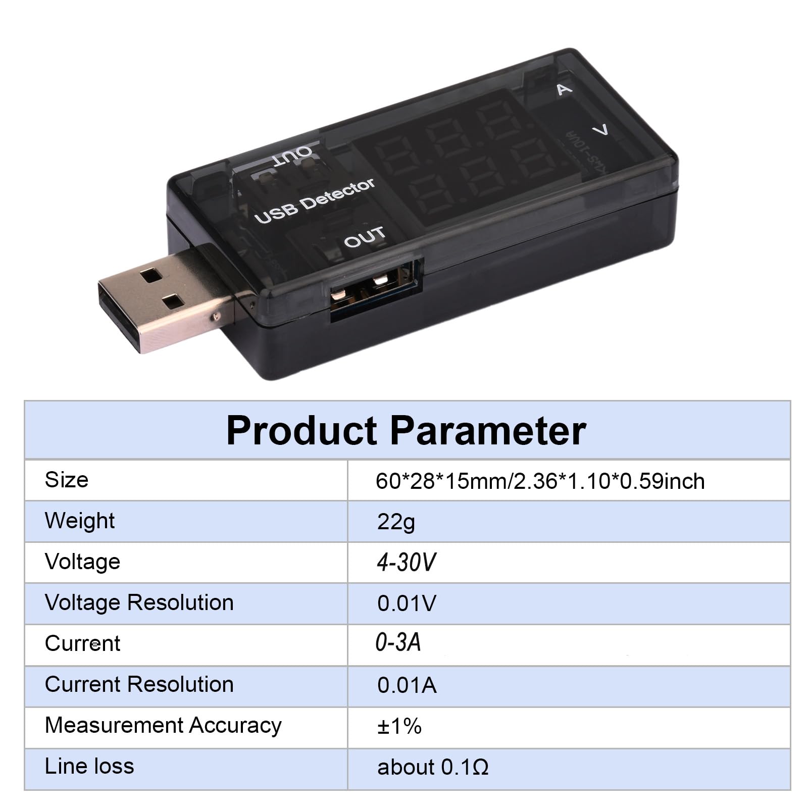 USB x 3 porty USB tester miernik USB, 0-3 A 4-30 V cyfrowy multimetr, miernik napięcia, woltomierz, prąd, detektor mocy