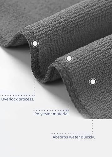 Miniatura 2 de Paquete de 3 toallas de limpieza de microfibra gris, potencia de limpieza superior para un hogar, automóviles y dispositivos electrónicos