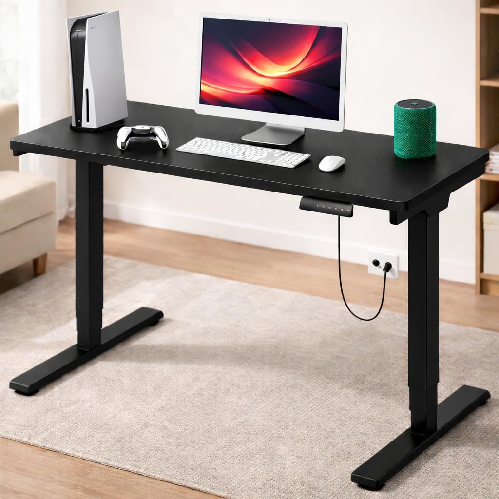 Height Adjustable Sit Stand Electric Desk (Black) | 48 x 24 Inches (121 x 60 cms) | 2 Year Warranty | 4 Memory Preset Option | Ergonomic Motorized Study & Computer Table for Home & Office-image-22