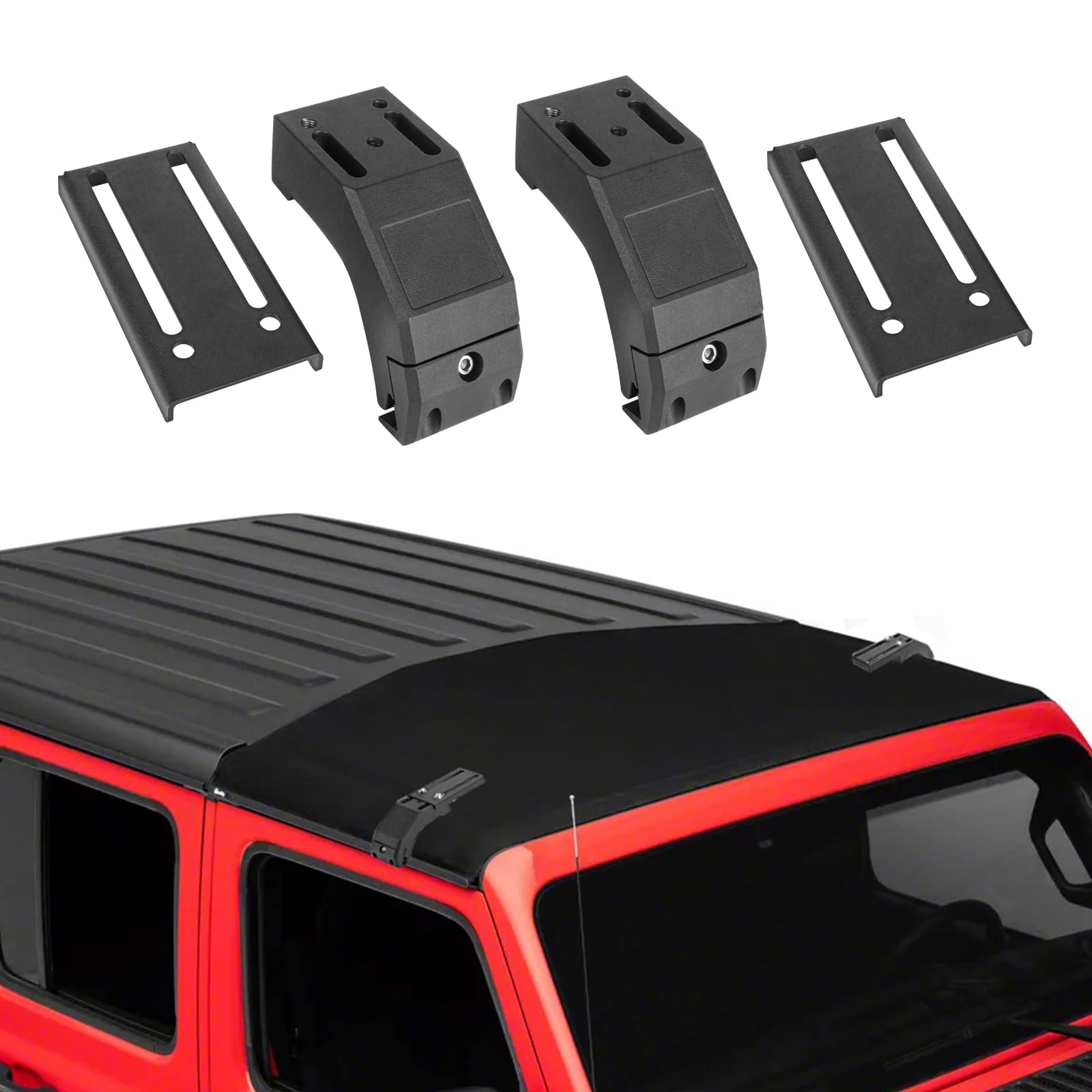 Roof Rack Mounting Brackets for 2018-2024 Jeep Wrangler JL and 2020-2024 Gladiator JT, Gutter Mount Roof Rack Compatible with Most Roof Racks, 2pcs