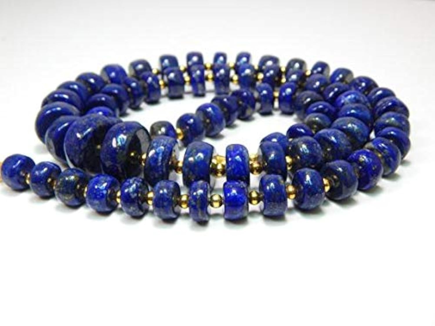 Perles en lapis lazuli rondelle 15.5x8.5 mm fil de 23 pouces
