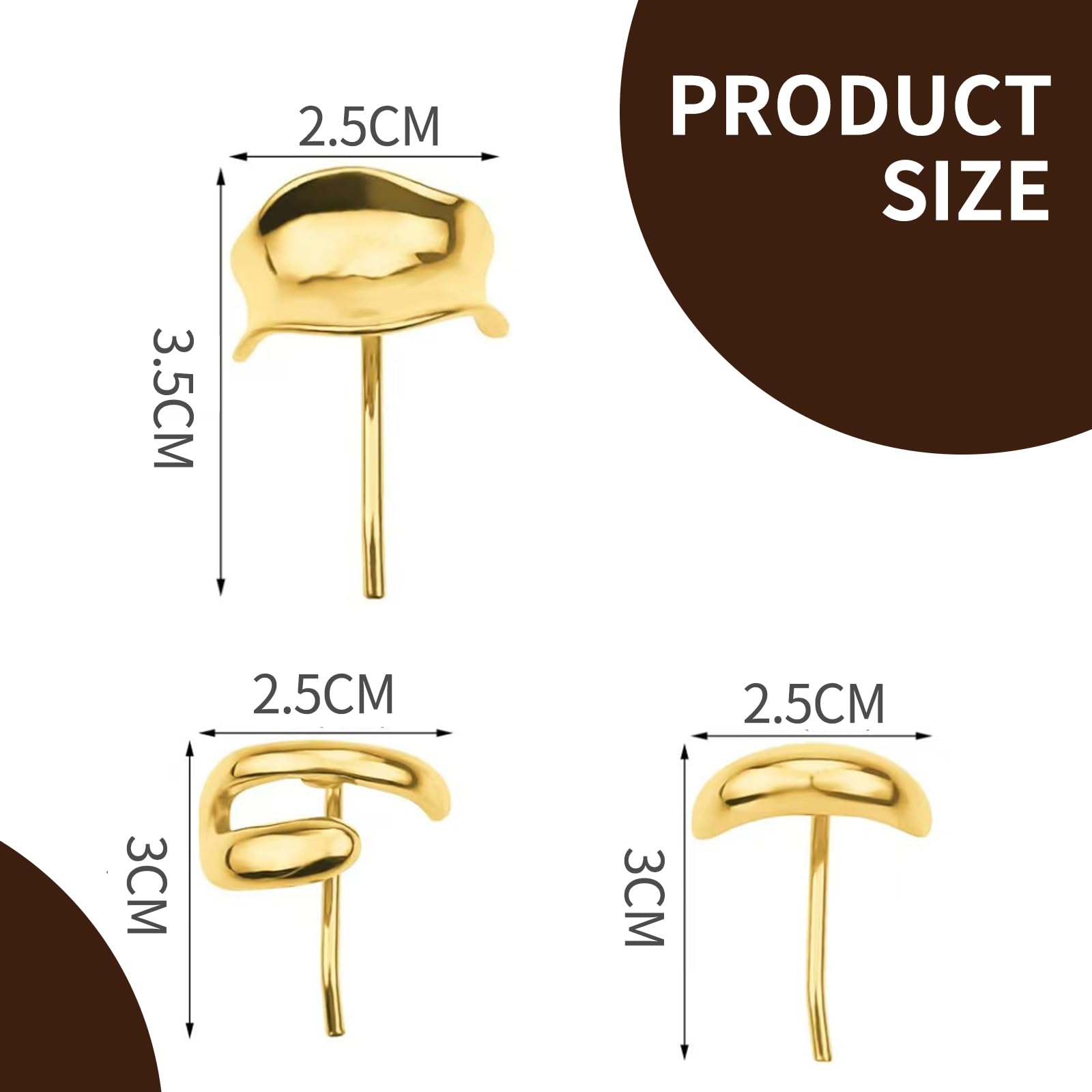 3 horquillas doradas para el pelo para mujer, pequeñas, de metal, para coletas altas, pinzas decorativas para el pelo, pinzas para el pelo con cola de pony, pinzas para el pelo francés