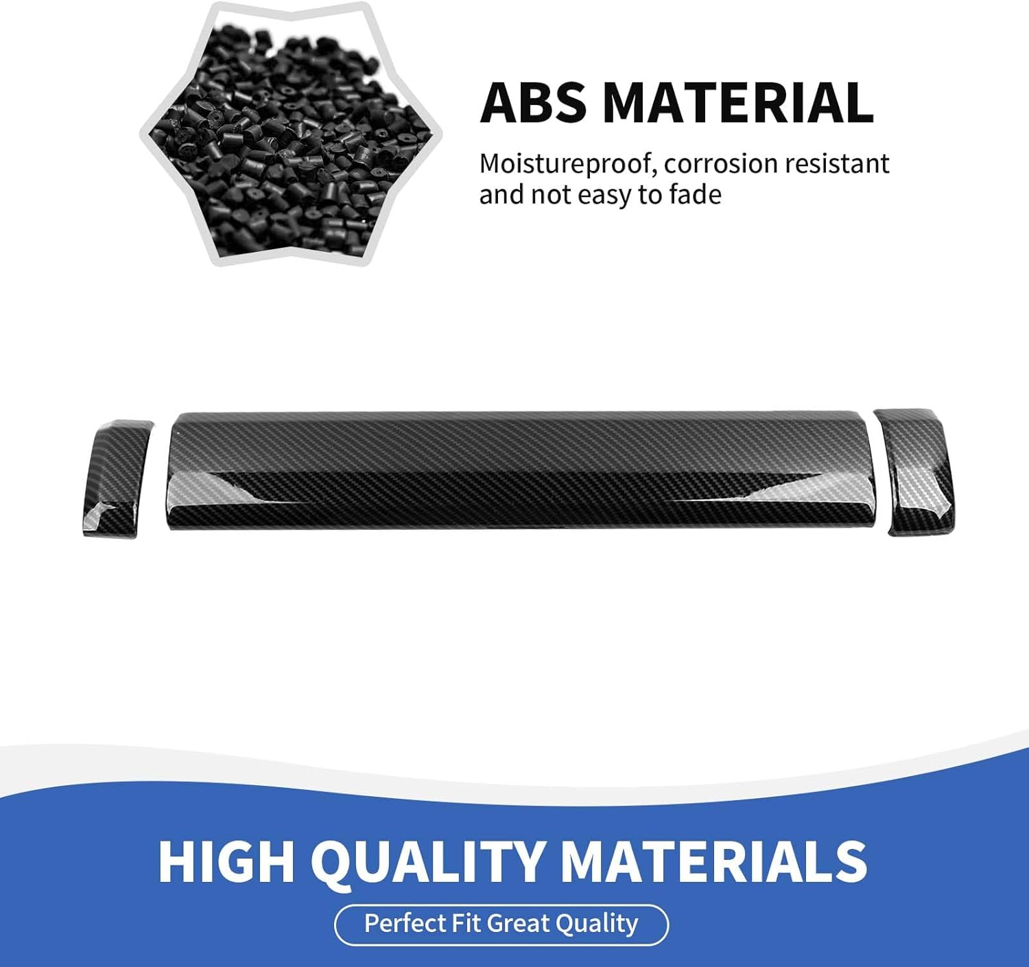 for 4Runner Co-Pilot Passenger Panel Trim 3PCS Center Console Dash Cover Compatible with Toyota 4runner 2010-2024 Interior Accessories, Carbon Fiber