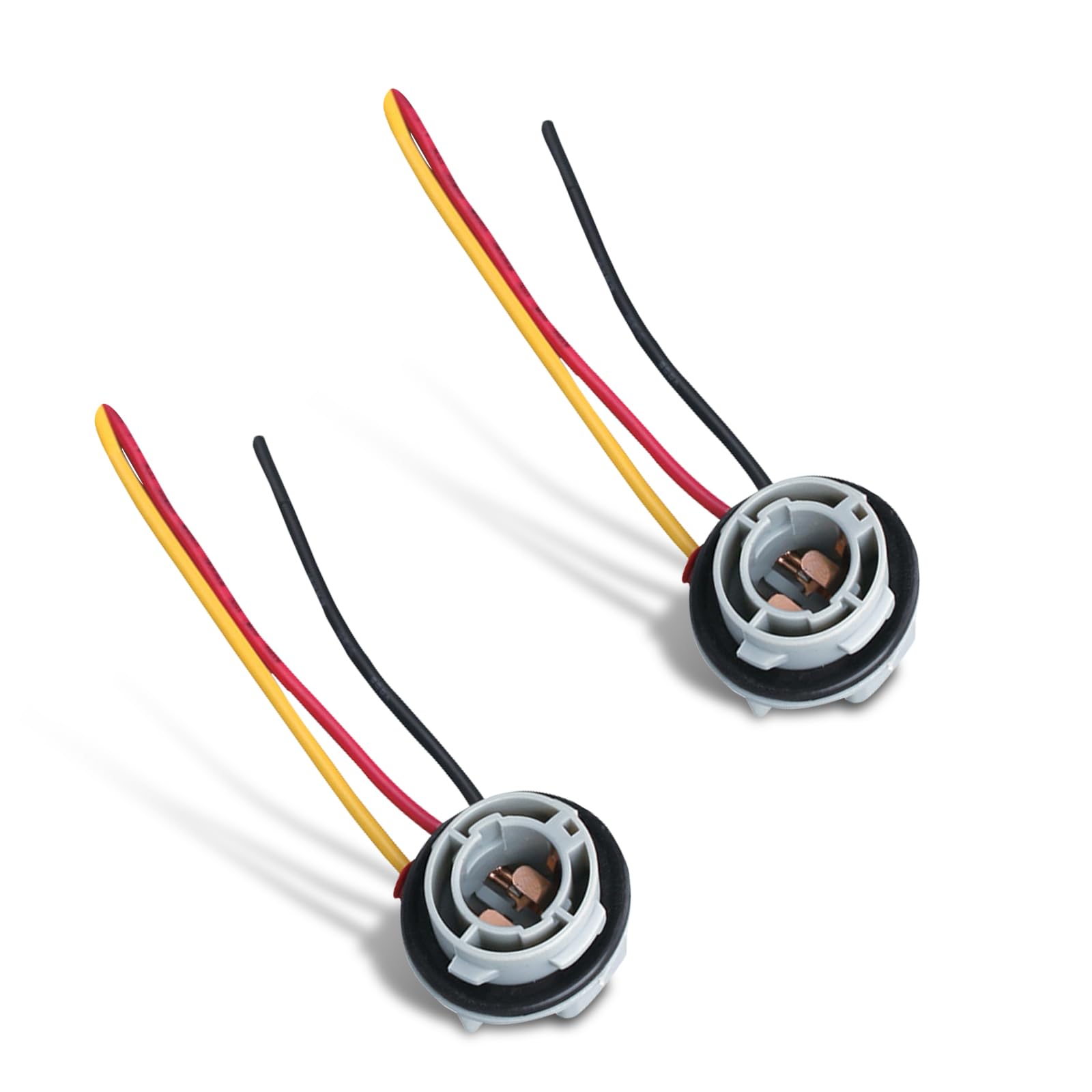 2 PCS Car Bulb Socket Holder, 1157 Signal Brake Light Tail Light Socket Harness Connector, 180 Degree LED Turn Signal Light Holder Plug, Sutible for Most Cars (Gray), YVSDCZ2001GY-2PC-1