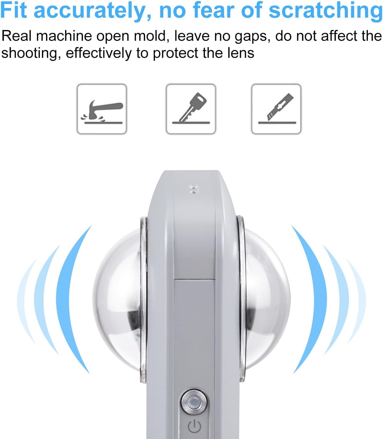 Sticky Lens Protector Lens Guard for Ricoh Theta SC2 / S/V Cameras Accessories, High Transmittance PC Protective Cover with Lens Cap Protection Case