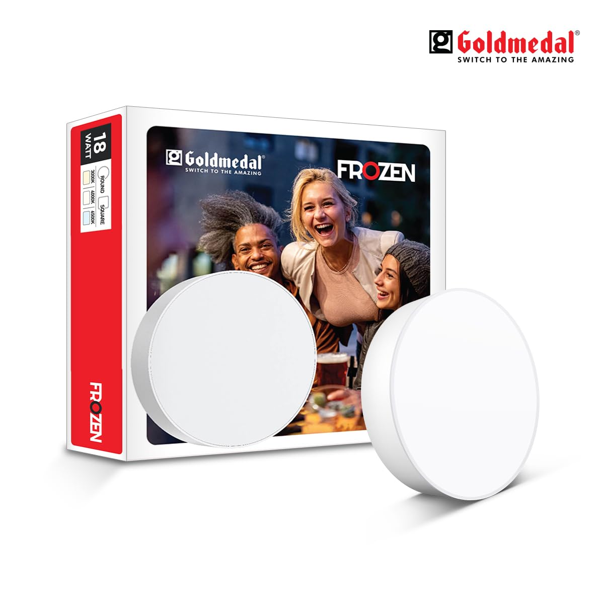 Goldmedal Frozen 18W LED Surface Panel Light | Ceiling Light (No False Ceiling Required) | Surface Mounted LED Light for Home,Hall,Bedroom&Office |100 Lumen Per Watt |Warm White(3000K)-Pack of 5 2