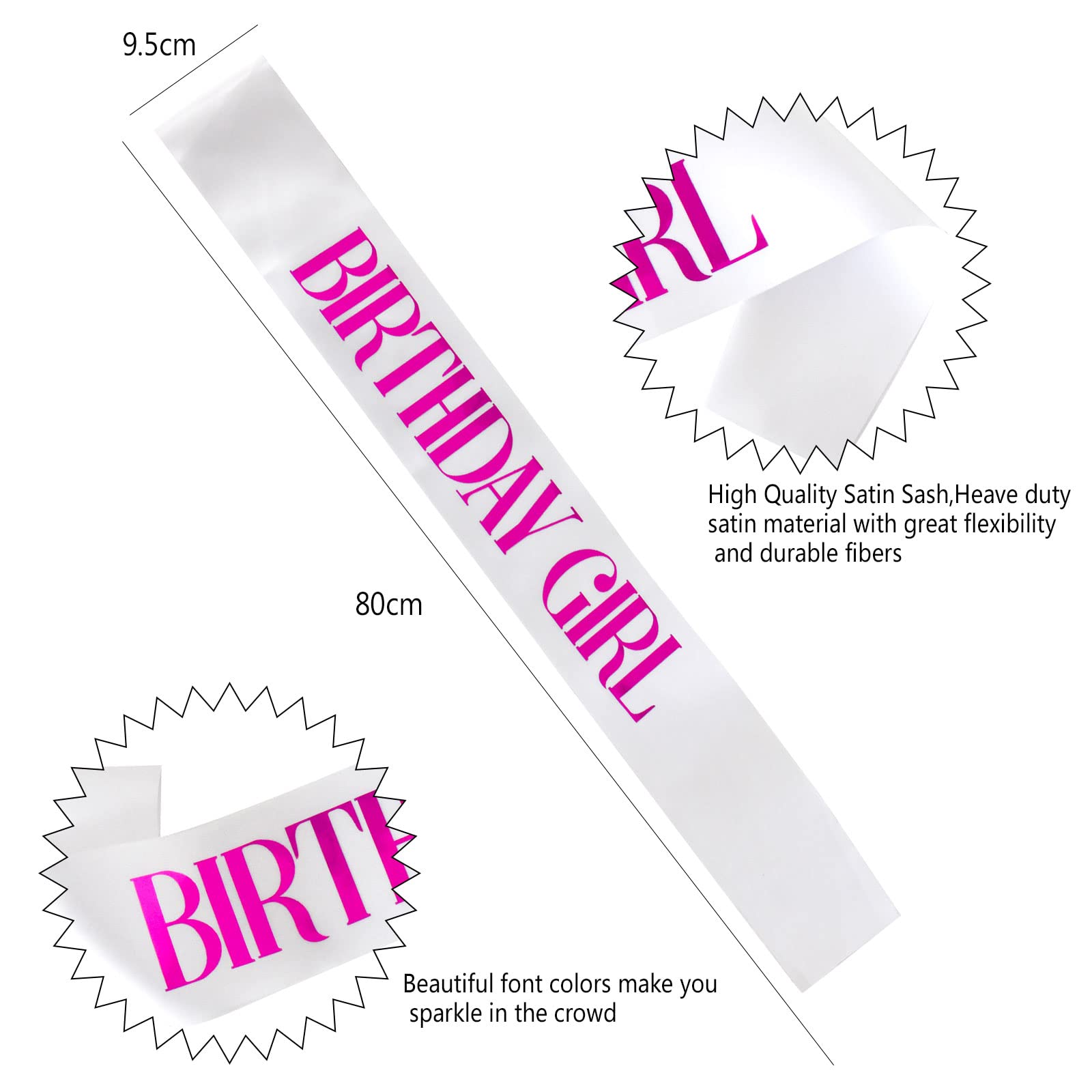 SKJIAYEE Geburtstagsschärpe Mit Glitzerfolie – Lustiges Party-Accessoire In Pink Für Frauen & Mädchen