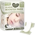50 Pack Diaper Booster Pads with Adhesive, Stay Dry at Night-Time, No More Leaks, Diaper Liner, Diaper Doubler, Incontinence Pad