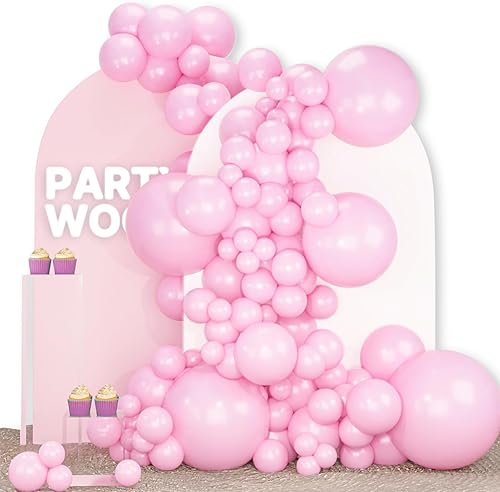 Vista 710 de PartyWoo Globos de color rosa claro, 100 globos de látex de color rosa pálido pastel de 12 pulgadas para graduación, boda, baby shower, revelación