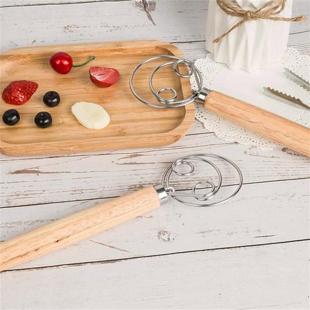 Dough Whisk Bread Mixer Stainless Steel Cake Pastry Dough Mixer Stick Egg Beater Kitchen (Size : 25.5 * 8.5CM) (27.5 * 8CM)