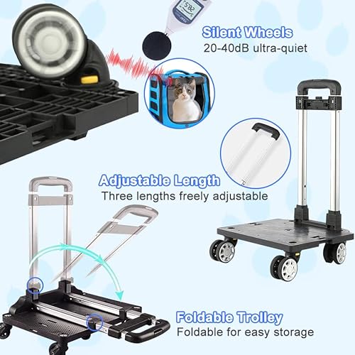 ALFEKARE Transportadora de Gatos com Rodinhas, Aprovada Por Avião, Transportadora de Animais de Esti