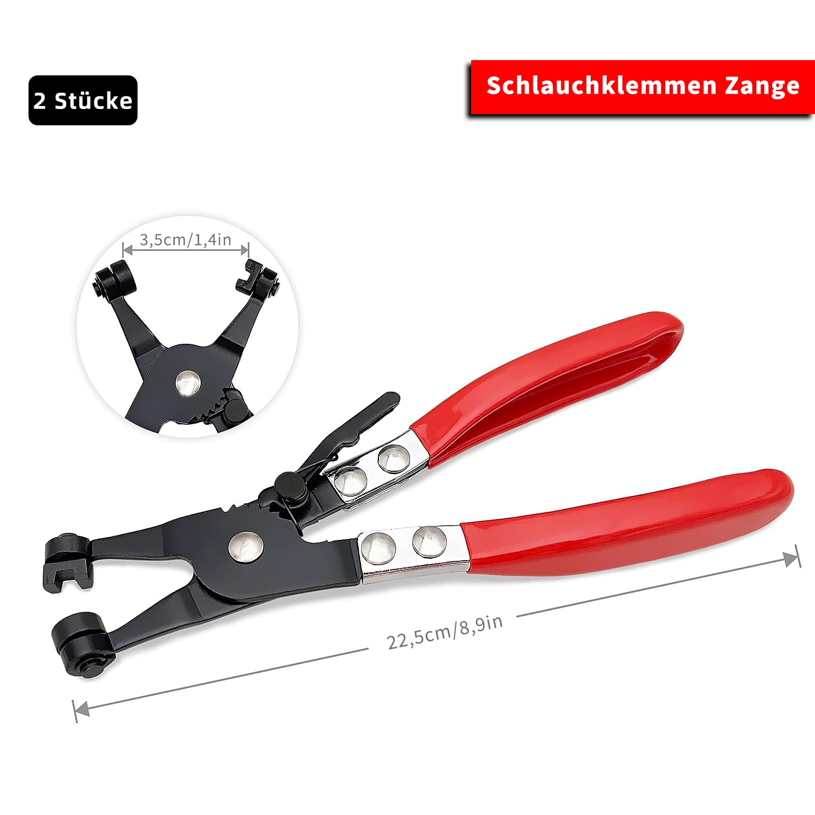 2 Pinces Pour Collier De Serrage – Acier Chrome Vanadium, Pour Durites De Voiture (Carburant, Huile, Eau)