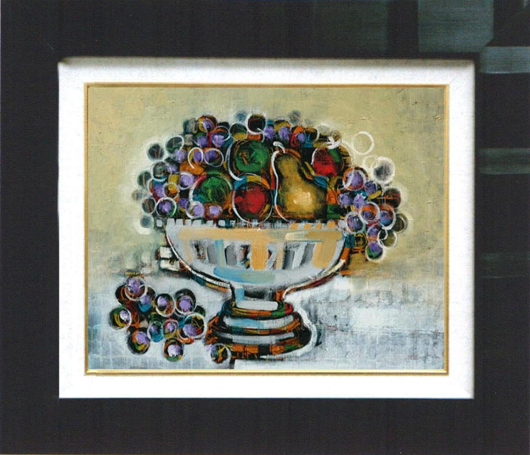 絵画 インテリア 額付(白) 油絵 uF6-061104 静物 果物 絵画 インテリア 額付(白) 油絵 uF6-061104 静物 果物 絵画額付