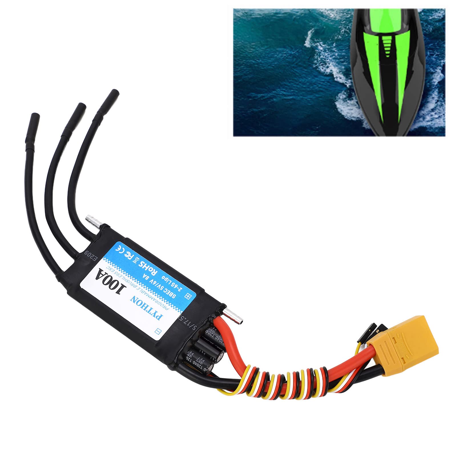 Bidireccional 100A ESC 2-6S con BEC ajustable de 5V 6V 8A