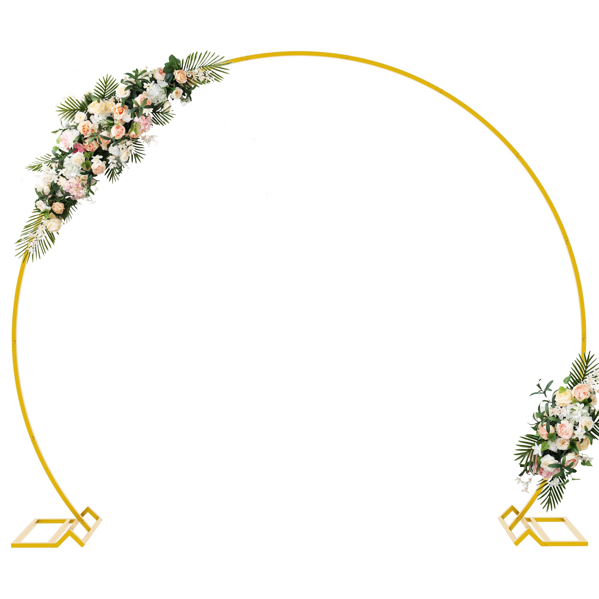 Fomcet 2,4 m bruiloftsboog, goud, ronde ballonboog, grote metalen ring, trouwboogframe, cirkel, achtergrond, voor feest, ceremonie, evenementen, decoratie