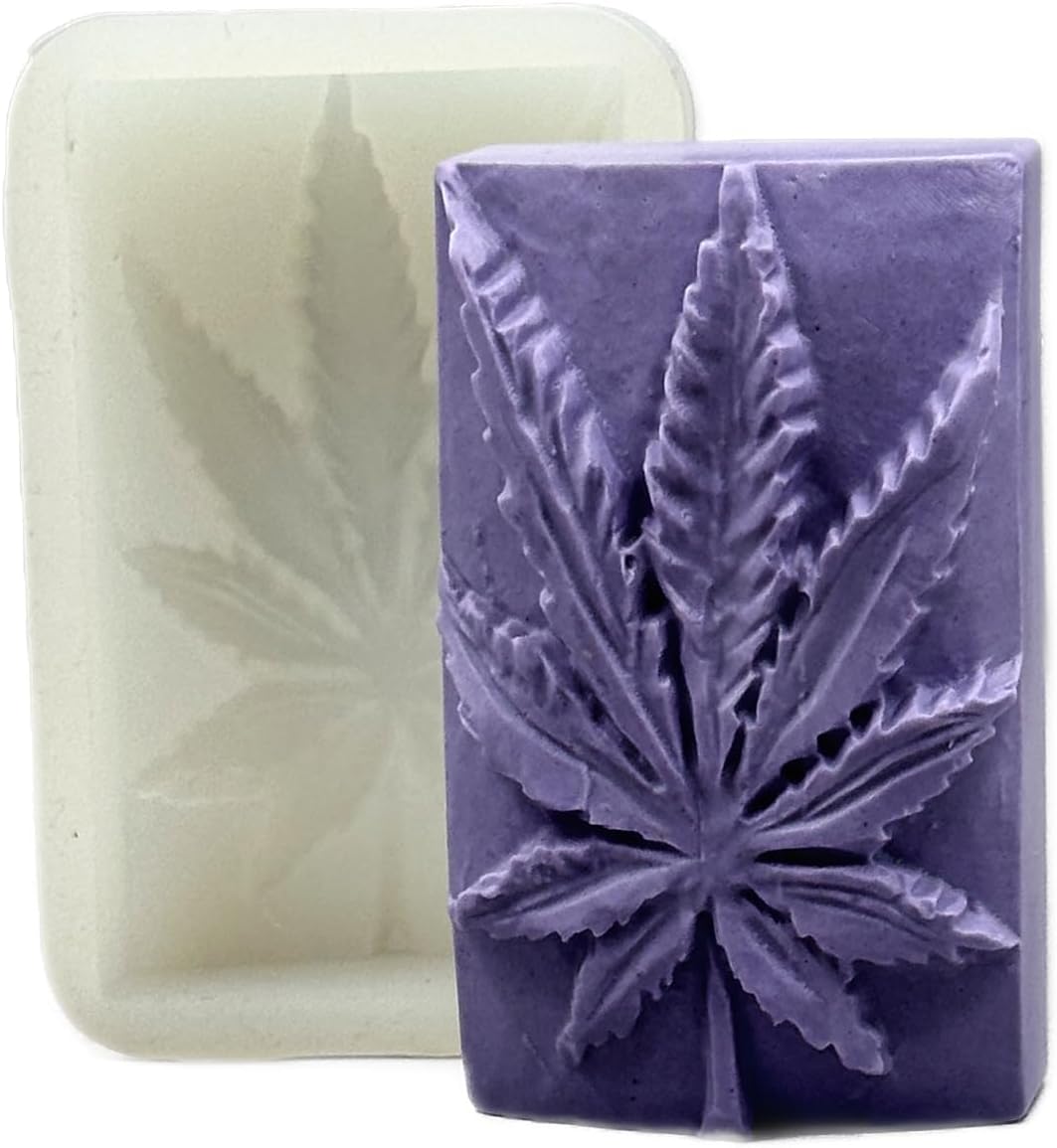 Marijuana Silicone Mold SOAP Wax Plaster Resin Clay Leaf Candle