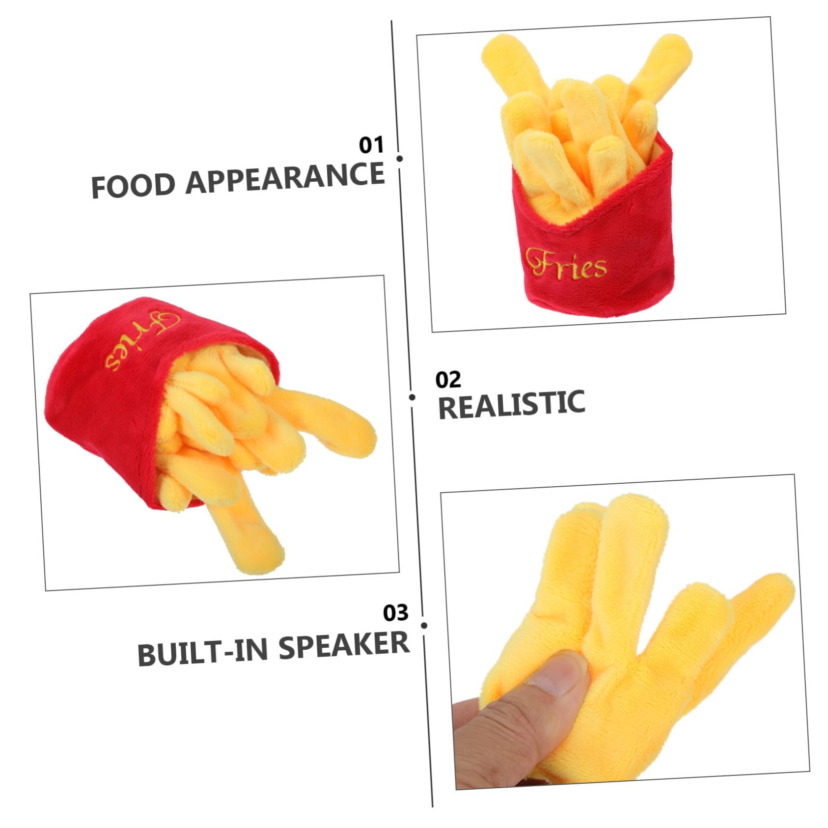 Jouet Couineur en Nourriture Chien pour Rouge Peluche Imitation Fonction pour Mastication Divertissement en Intérieur