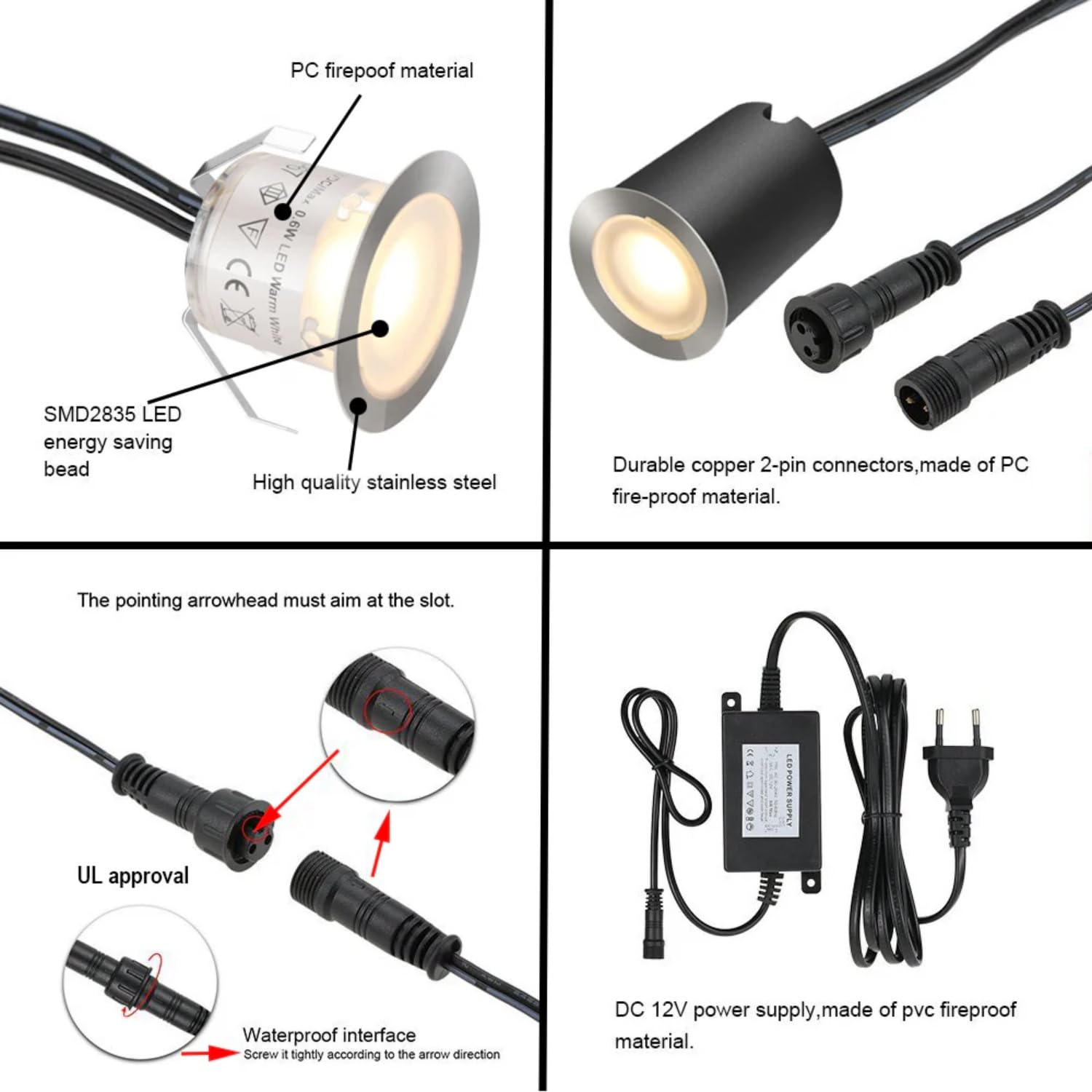 DC 12V Transformateur pour SMY Lighting Spot LED Encastrable Terrasse