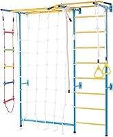 VEVOR 7-in-1 Indoor Jungle Gym for Toddlers - Carbon Steel Climbing Playset with Swedish Ladder, Pull-Up Bar, Rings, 220 lbs Capacity