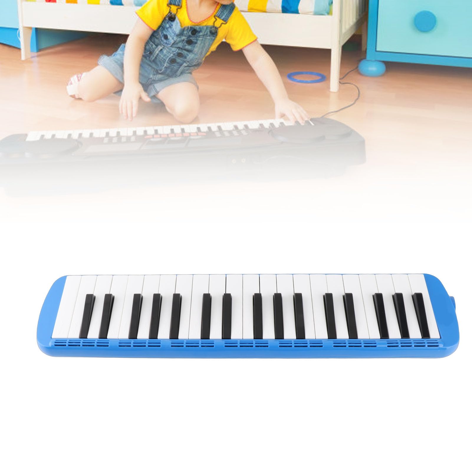 Melodica 37 Tasti Tastiera Strumento Musicale a Fiato Professionale Portatile Melodica Formazione Adatto per Principianti(blu)
