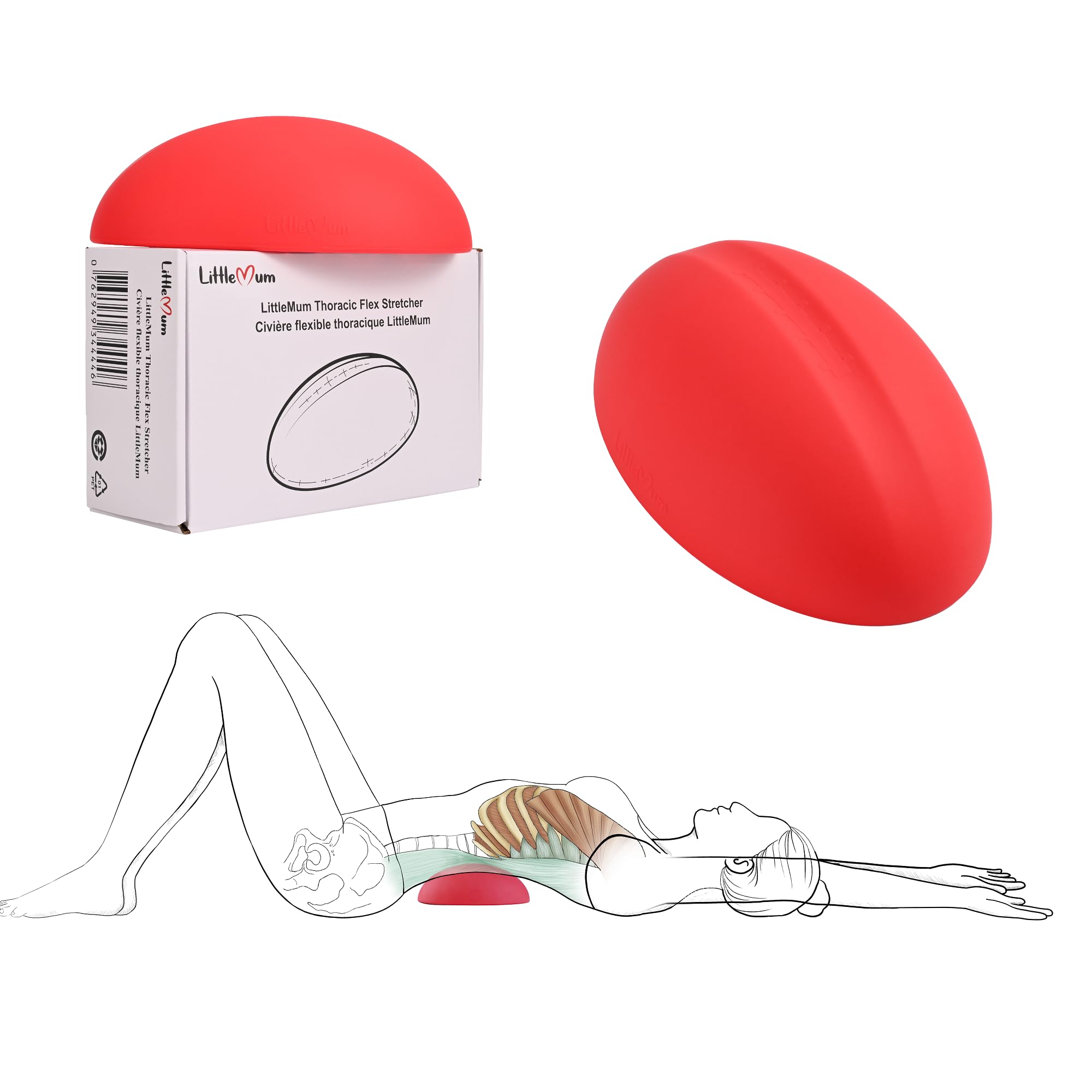 LittleMum Estirador flexible torácico, dispositivo de estiramiento pectoral, herramienta de autocuidado para costocondritis y dolor TOS, ayuda a arreglar el jorobado y el hombro redondo, liberación de