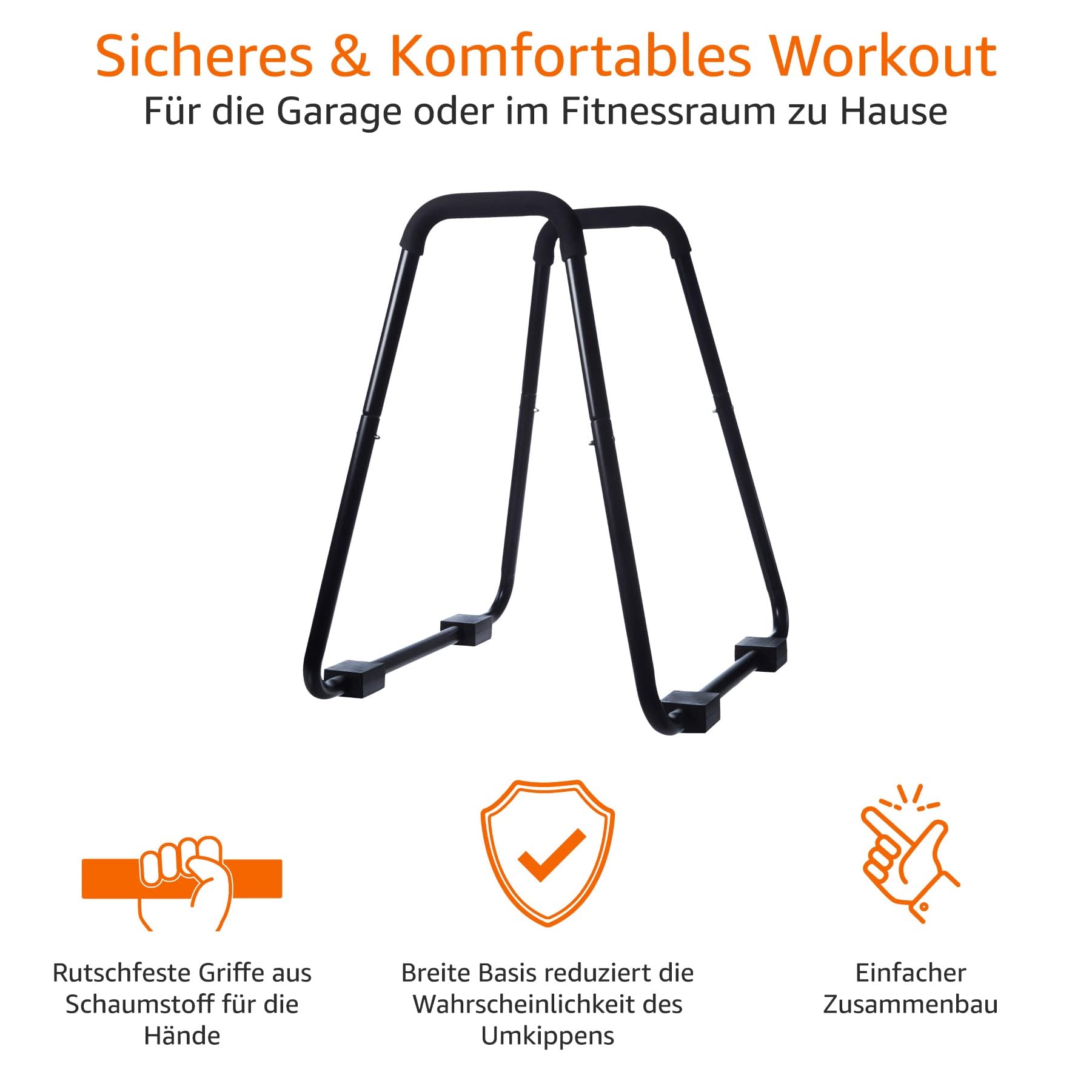 Amazon Basics Dip-Stange, 87 x 80 x 97 cm, Schwarz