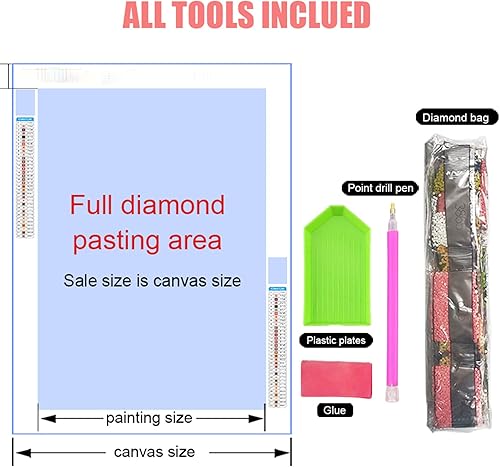 Miniatura 7 de Kits de pintura de diamantes para adultos, kits de pintura de diamantes 5D, pintura de diamantes de nubes irreales, puntos de diamante redondos