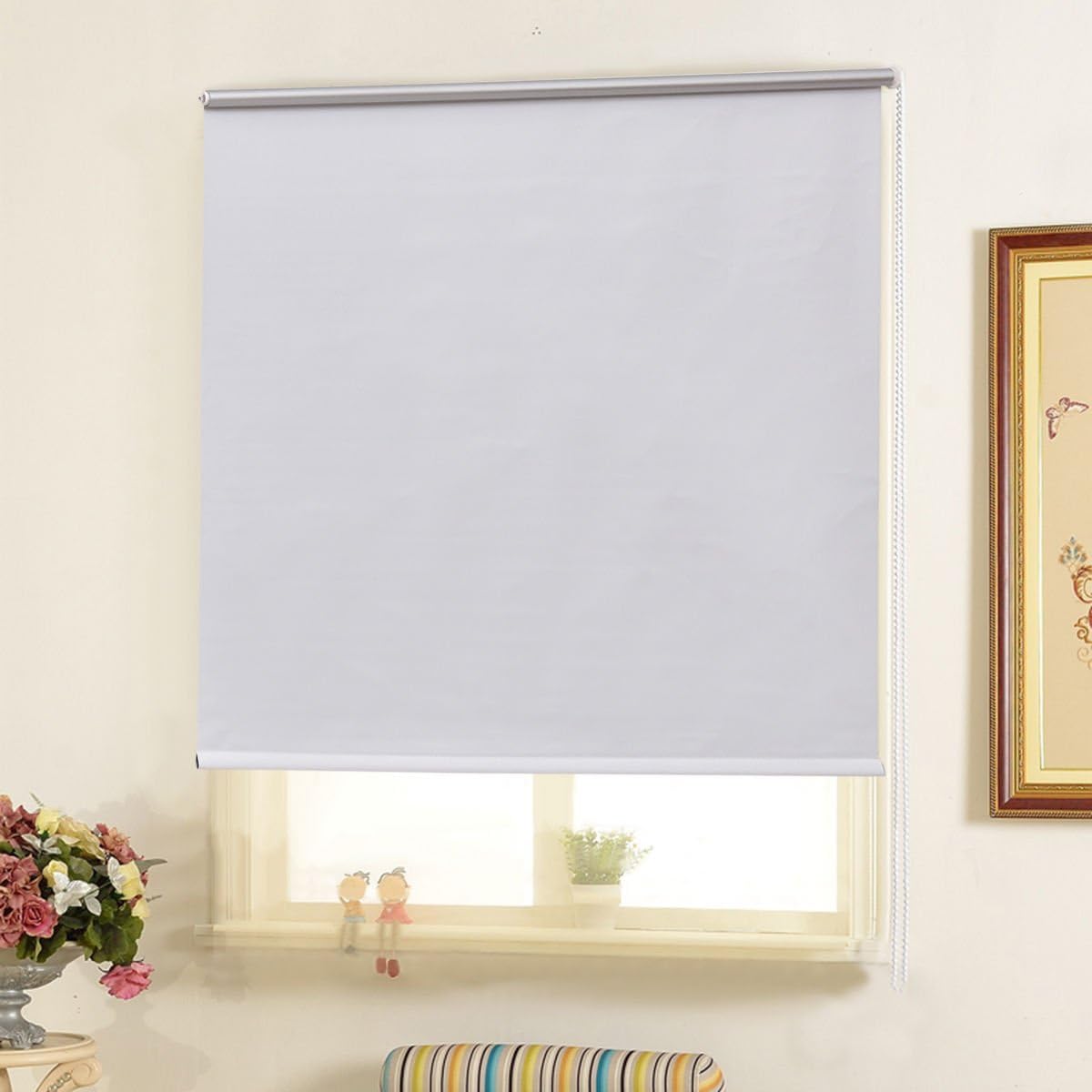 Giantex 43"x60" Roller Blinds Sunscreen Blackout Sun Shade Window Bedroom (43"x60", White)