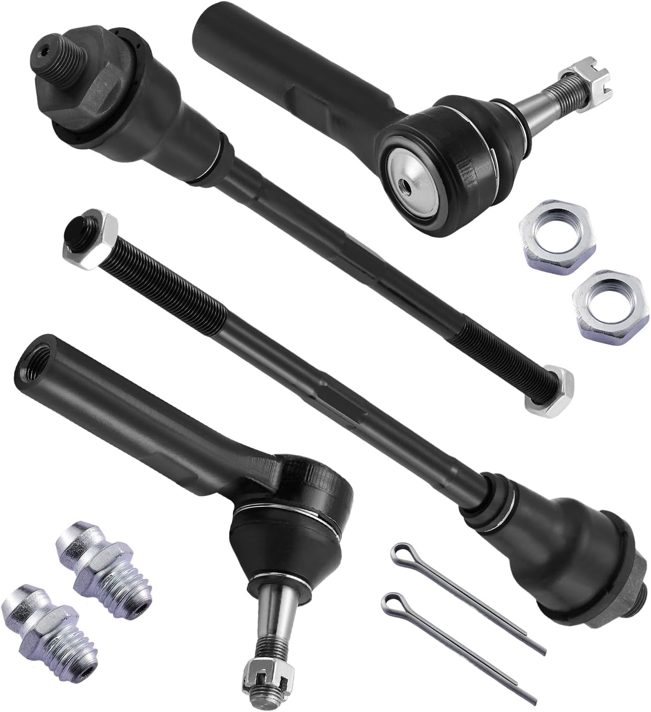 4PCS ES3488 ES3493 Front Inner/Outer Tie Rod Ends Kit Compatible with Chevy 1999-2006 Tahoe Silverado 1500, Compatible with Cadillac Escalade ESV 2002-2006,Fit for GMC Sierra 1500 Yukon